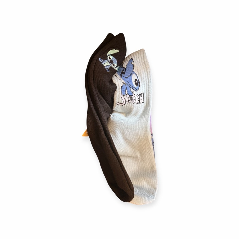 NWT Disney Stitch Y2K Lavender Black Crew Socks 3pk - Picture 3 of 3